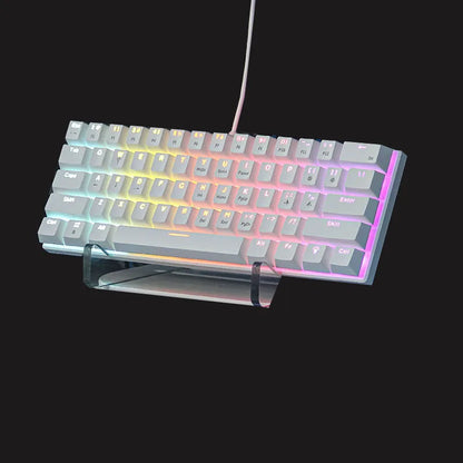Tastiera meccanica 60% da gaming, tastiera gamer meccanica per PC, laptop e ufficio, mini keyboard con tasti bianchi