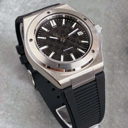 Reloj mecánico automático Tandorio New Black Luxury Business Engineer Style para hombre, cristal de zafiro, resistente al agua 100m, NH35A