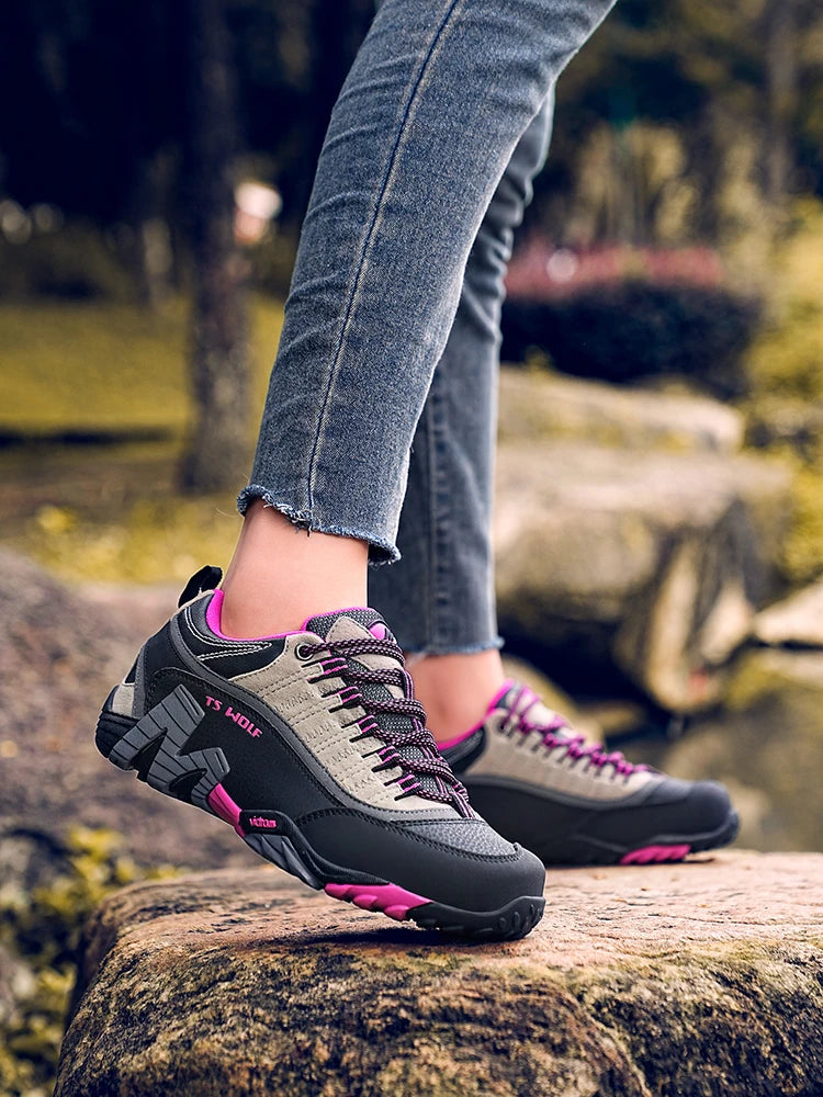 Scarpe da trekking per appassionati di attività all’aria aperta - Scarpe da trekking impermeabili da uomo - Scarponi da montagna - Scarpe tattiche da caccia nel bosco in vera pelle