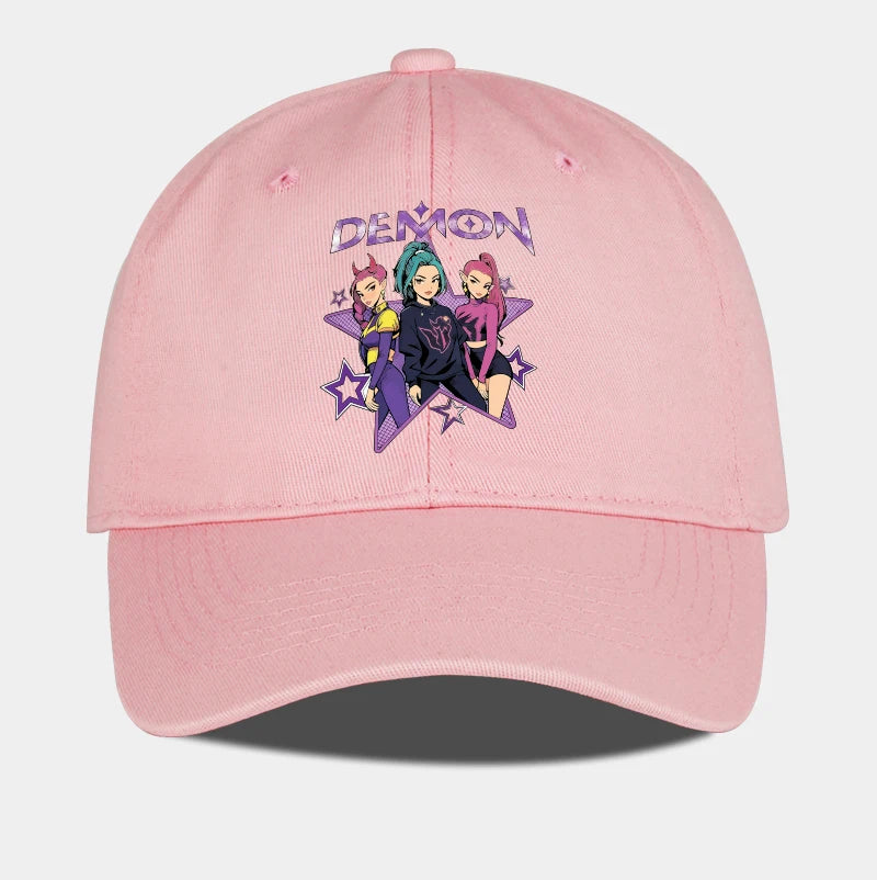 Demon Girl Group Cartoon Print Baseball Cap Men Women Y2K Streetwear  Adjustable Dad Hat Sun Hat
