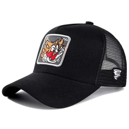 Hot Sale Unisex Anime Cartoon Cap High Quality Embroidered Patch Draw Baseball Cap Male Female Trucker Hat Mesh Hats Sun Hat