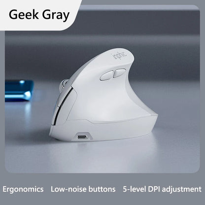 Inphic X9 PRO Vertical Wireless Mouse, Ergonomic Silent Bluetooth & 2.4G Rechargeable Mouse with Type-C Fast Charging, 12800 DPI for Laptop, PC & Gaming