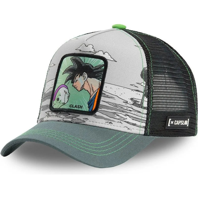 Czapka z motywem Dragon Ball Son Goku – letnia czapka podróżna z daszkiem, męska czapka z haftem w stylu hip-hopowym, z daszkiem przeciwsłonecznym, regulowana czapka typu trucker z siateczką