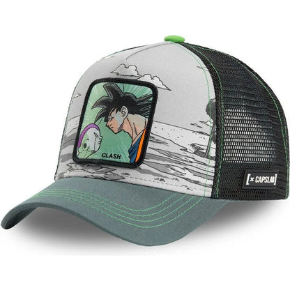 Czapka z motywem Dragon Ball Son Goku – letnia czapka podróżna z daszkiem, męska czapka z haftem w stylu hip-hopowym, z daszkiem przeciwsłonecznym, regulowana czapka typu trucker z siateczką