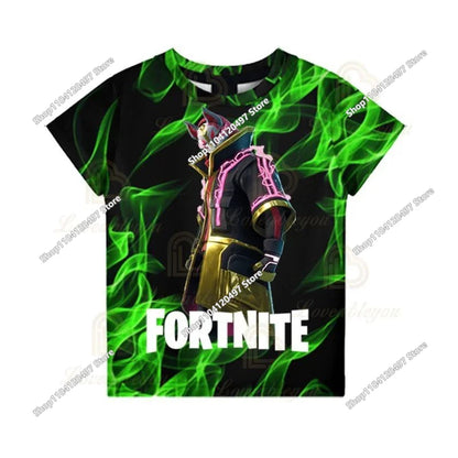 T-shirts Fortnite Anime para Menina, T-shirt Branca para Rapaz, T-shirts Cartoon para Bebé, Camisolas de Verão com Estampado Fofo, Tops de Disfarce