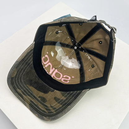 New Unisex American Style CAMO Letter Embroidery Baseball Hats Breathable Hip Hop Sunshade Peaked Caps Versatile Fashion Niche