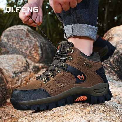 Scarpe da trekking outdoor autunno-inverno da uomo, scarpe da escursionismo impermeabili, scarponi da montagna, in vera pelle, scarpe da caccia nei boschi, scarpe tattiche