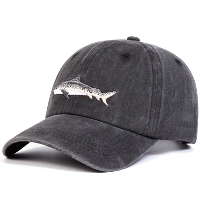 Unisex Shark Embroidery Wash Baseball Caps Spring and Autumn Outdoor Adjustable Casual Hats Sunscreen Hat Sports Cap