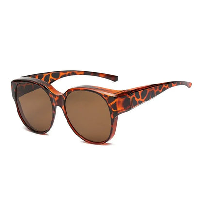 Summer UV Protection Driving Sunglasses Y2K Round Frame Wear Over Glasses Retro Fit Over Sunglasses for Women Men