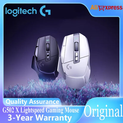 Ratón gaming inalámbrico Logitech G502 X Lightspeed con interruptores híbridos óptico-mecánicos LIGHTFORCE, sensor gaming HERO 25K, compatible, nuevo