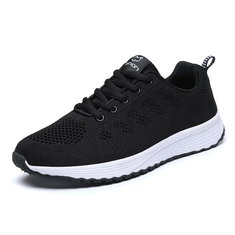 Sneakers da donna alla moda, leggere, scarpe da corsa, scarpe sportive per attività all’aperto, scarpe da corsa comode in rete traspirante, con cuscinetto d’aria e allacciatura con lacci