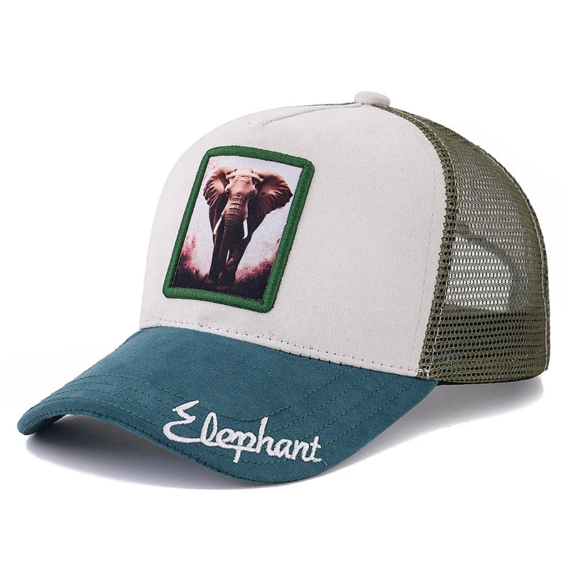 Unisex „Trucker“ kepurė su „Grizzlies“ raštu, su siuvinėtu motyvu, iš zomšos, vasarinė kepurė nuo saulės, vasarinė kepurė su gyvūnų motyvu, beisbolo kepurė vyrams ir moterims
