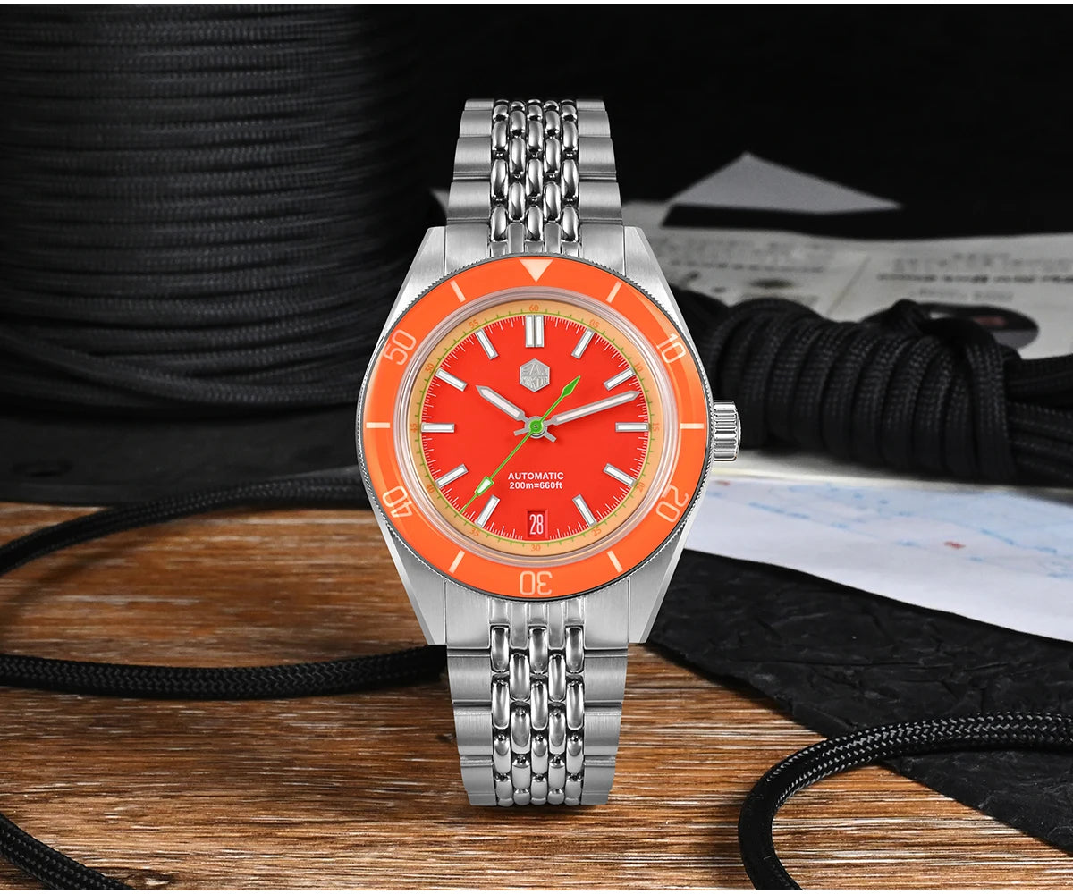 San Martin 39.5mm Summer Dive Watch Fashion Fun Fruit Series Men Sports Watches NH35 Automatic Mechanical 20 ATM SN0116 Reloj