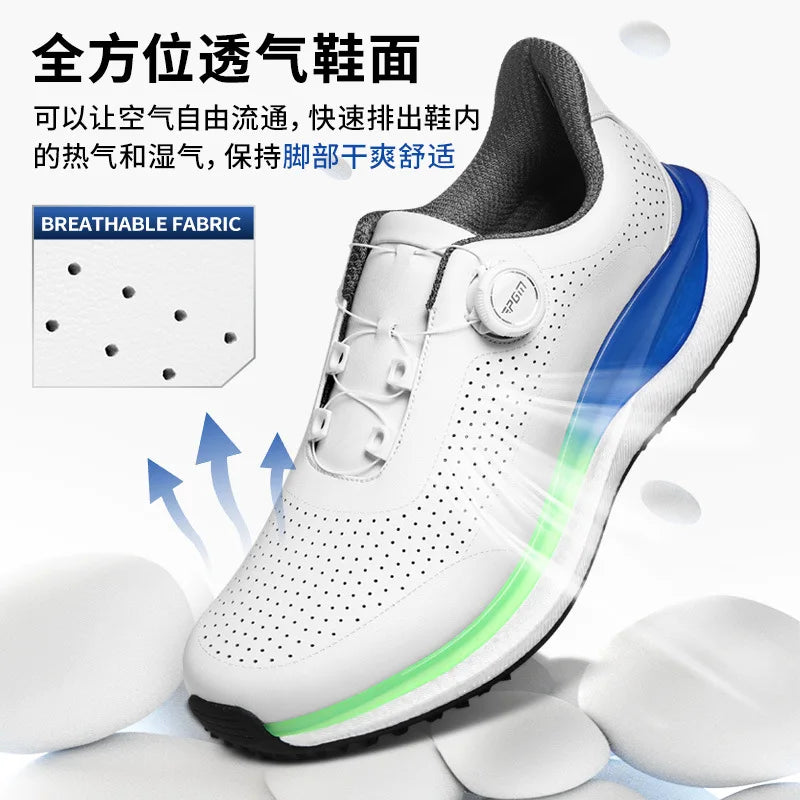 PGM Golf Sneakers sportive da uomo con intersuola super morbida in popcorn, lacci con pomelli, antiscivolo e traspiranti
