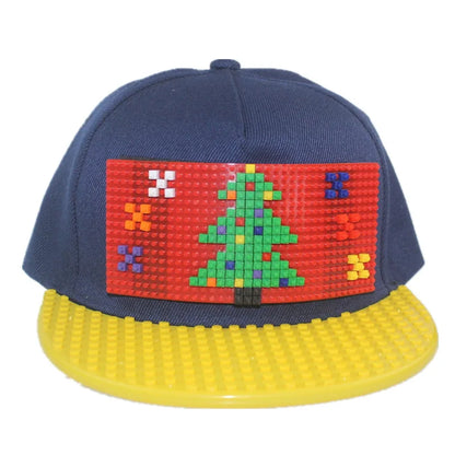 Cartoon Patchwork Baseball Caps DIY Blocks Snapback Hats Hip Hop Hat for Men Women Detachable Pixels Dad Hats Cap Kids Adults