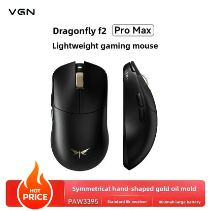 Rato Gaming Esports VGN Dragonfly F2 ProMax/Ultra 42000DPI 0.125ms para CSGO, latência com/sem fios, Dual 8K, 3 modos, PAW3395/3950