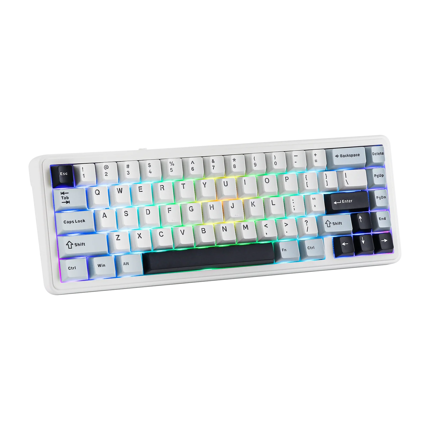 Teclado mecánico EPOMAKER x AULA F65 con distribución 65%, hot-swap, montaje gasket y conexión con cable/Bluetooth/inalámbrica 2.4G para Mac/Win
