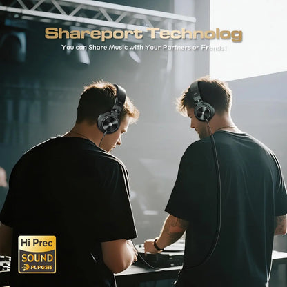 Studio Headphones DJ Headphones Professional 40kHz Hi-Res Stereo 3.5mm/6.35mm Audio Jack Wired Recording Headphone Audio Monitor