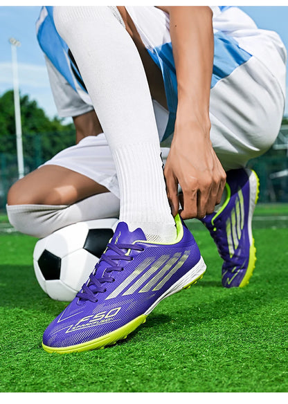 Chaussures de football pour hommes, crampons de football pas chers, chaussures de terrain AG/TF antidérapantes, chaussures de football d'entraînement en plein air pour débutants.