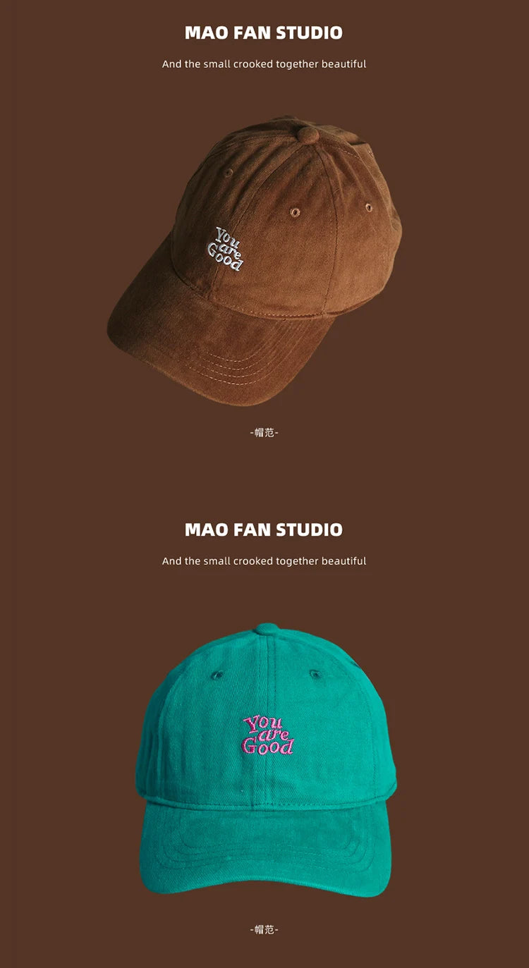 Brown Peaked Cap Men's and Women's Summer Fashion Casual American Retro Soft Top Baseball Cap Small Sun Protection Hat