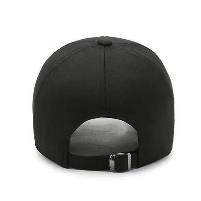 Men's Baseball Hat Hard Top Spring Autumn Big Head Circumference Cotton Cap Sun Protection Dad Cap Adjustable Strap Fishing Hat