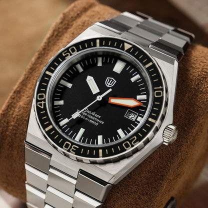 Watchdives WD0017 41mm Men Watch Ronda 515 VH31 Sweep Second Quartz Watches Sapphire Crystal 200M Waterproof Stainless Steel
