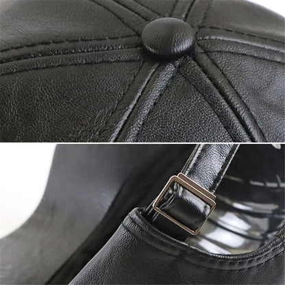 Men Hats Baseball Caps Leather Outing Cap Fashion Casual Adjustable Winter Warm Hat