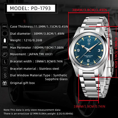 PAGANI DESIGN 2025 New VH31 Casual Men's Quartz Watch Luxury Sapphire Stainless Steel Waterproof 10Bar Luminous C3 reloj hombre