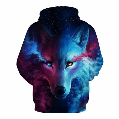 Animal Wolf – bluzy z kapturem drukowane w 3D dla mężczyzn i kobiet, modne, codzienne, oversize, swetry typu pullover, styl hip-hopowy, Harajuku, odzież uliczna