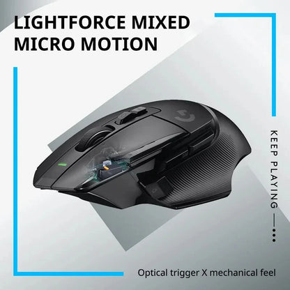 Ratón gaming inalámbrico Logitech G502 X Lightspeed con interruptores híbridos óptico-mecánicos LIGHTFORCE, sensor gaming HERO 25K, compatible, nuevo