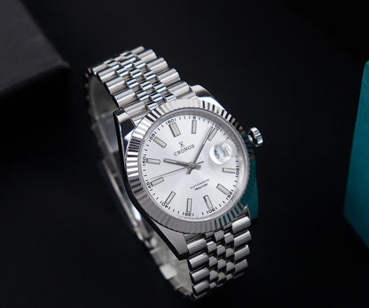 Cronos DateJ Luxury Men Watch Stainless Steel 5 Links Bracelet PT5000 Miyot 9015 100m Water Resistant Sapphire L6046M