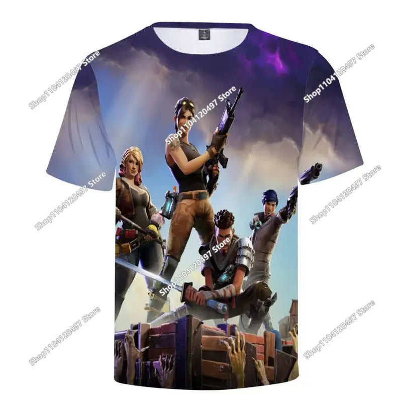 Battle Royale 3D Fortnite T-shirt Tees Men and Women Boys Girls Victory Cartoon Tops Teen Clothes Kids Hero Game Tees Tops