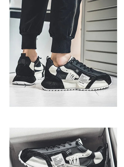 Luksus sneakers til mænd, sportssko, mokkasiner, chunky sneakers til mænd, afslappede sneakers, komfortable, åndbare, trendy designede sko med personlighed