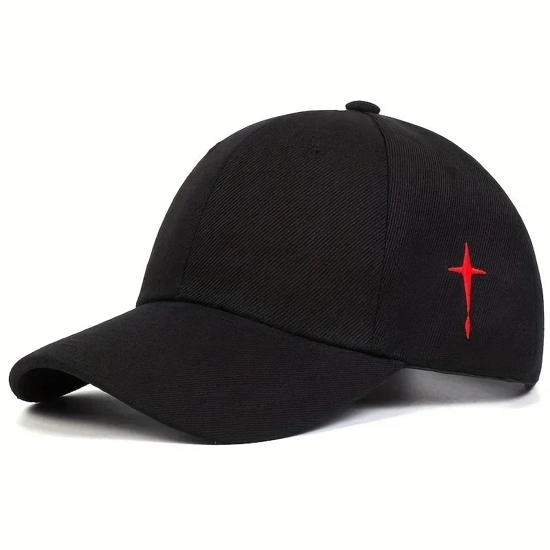 Unisex Cross Embroidery Snapback Baseball Caps Spring and Autumn Outdoor Adjustable Casual Hats Sunscreen Hat