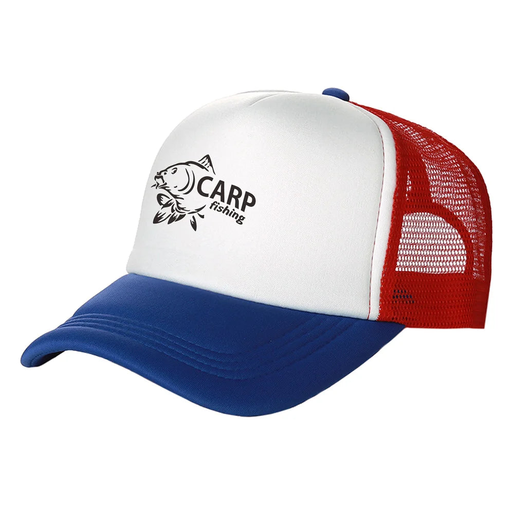 Carp Fish Trucker Caps Men Funny Fishing Printing Hat Baseball Cap Cool Summer Unisex Mesh Net Caps MZ-169