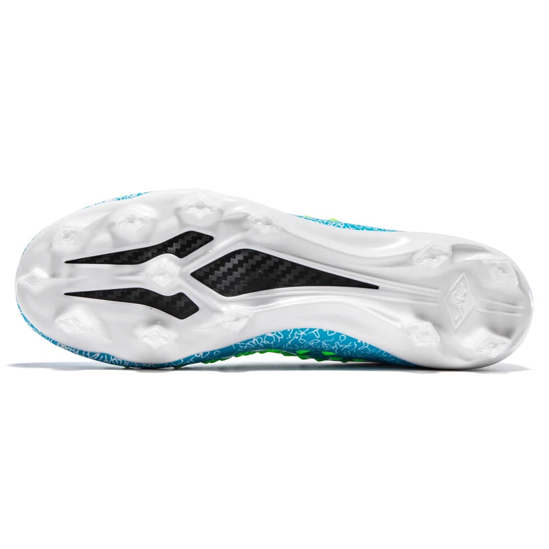 Chaussures de football pour hommes et femmes, chaussures de football à tige haute offrant un bon maintien de la cheville, chaussures d’entraînement légères et antidérapantes pour terrains intérieurs et extérieurs.