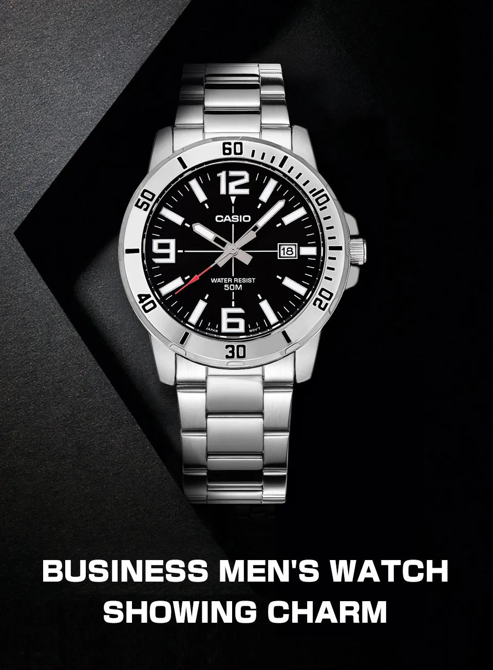 Casio Watch For Men Stainless Steel Bracelet Business styles  relogio masculino MTP-VD01D