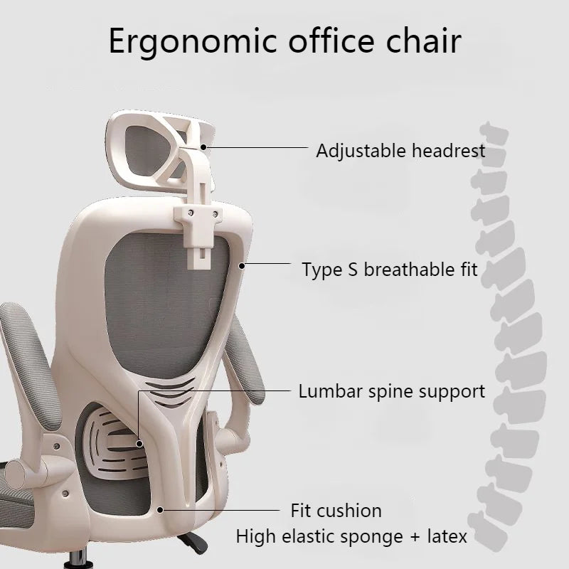 Nové otočné sieťované počítačové kreslo pre domácnosť, pohodlné ergonomické kreslo s nastaviteľnou výškou na dlhé sedenie, do internátu, kancelárie či pracovne, e-športové otočné kreslo