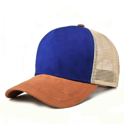 New Summer Mesh Baseball Cap Women Men Solid Suede Cap Patch Snapback Hat Casual Breathable Unisex Street Hip Hop Trucker Caps