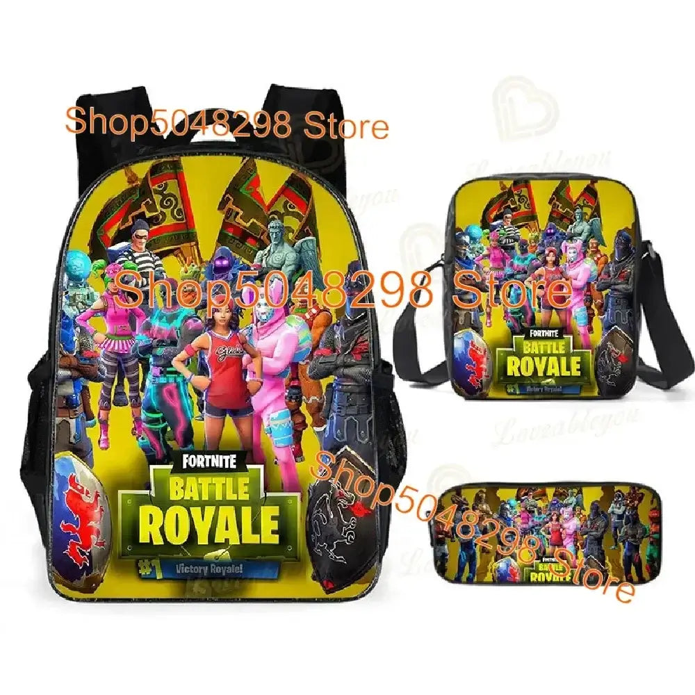 Pencil Case Big Canvas Kawaii Pencil Bags Pen Case for Boys Girls Fortnite Print School Supplies Stationery Teens Birthday Gift