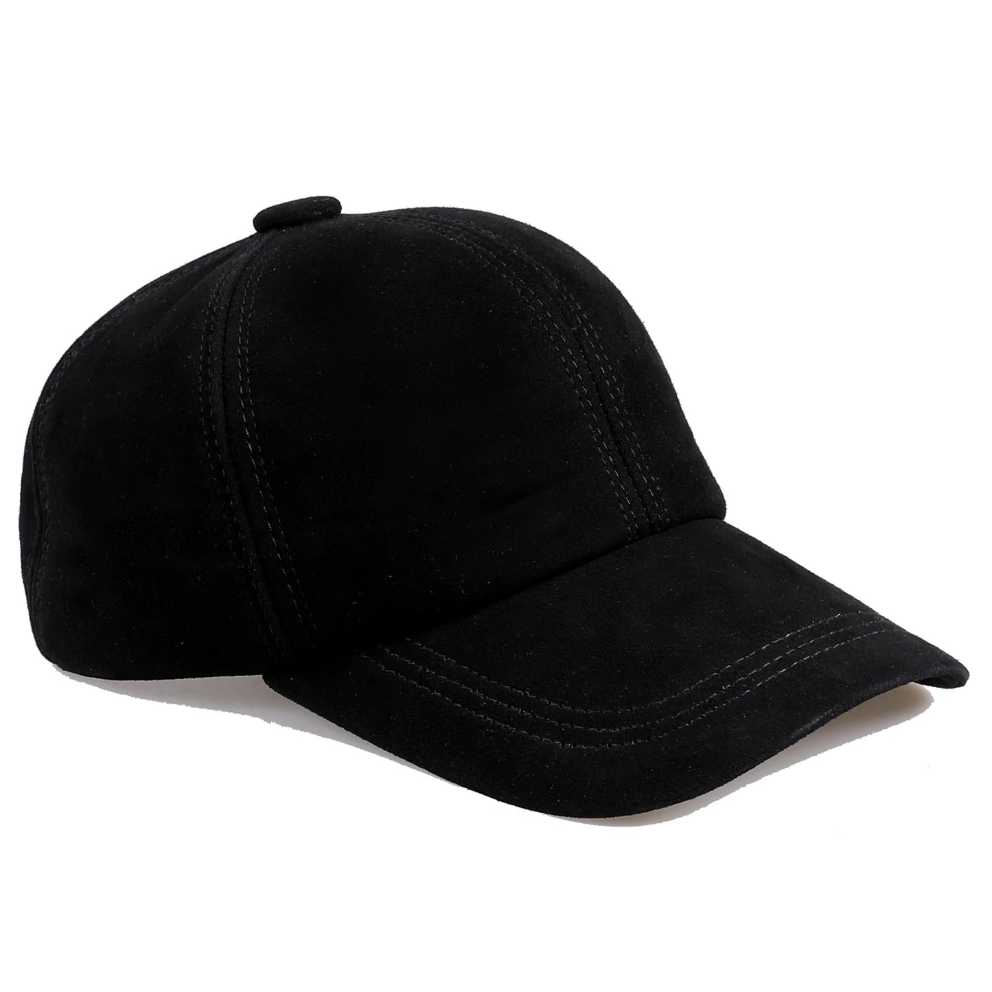 BOONJOVIA Unisex Genuine Suede Leather Baseball Caps for Mens Womens-Adjustable Buckle Back Real Leather Hats