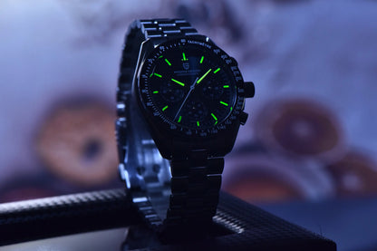 PAGANI DESIGN 2026 New Saturn Men's Watches Quartz Watch For Men Light Tan Sport Chronograph AR Sapphire Crystal Wrist Watch Men