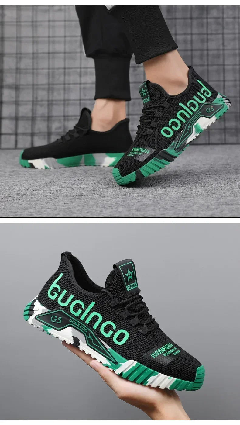 Runing Sport Fashion High Top Sneakers Zapatillas De Deporte Men Casual Mesh Shoes Light Soft Breathable Vulcanize Shoes