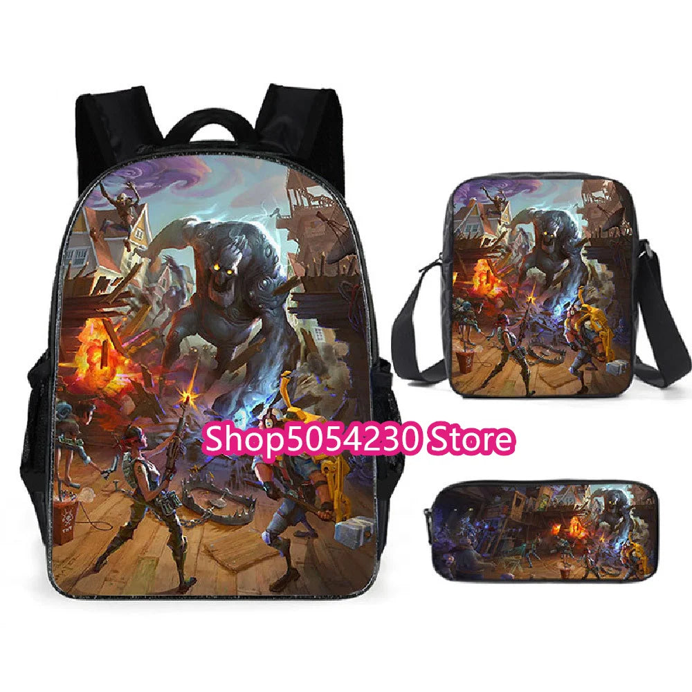 Hot game Fortnited 3PCS Backpack Set Teenager Student Travel Bag Fortress Night 3D School Knapsack Popular Games Rucksacks