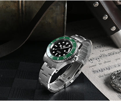San Martin New 40mm Water Ghost Diver Watch Men Luxury NH35 PT5000 Automatic Mechanical Watch Sapphire Waterproof 200m SN0017