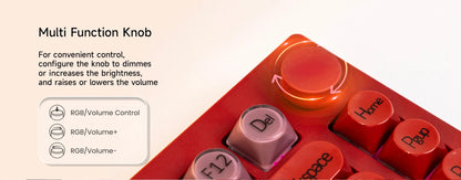 AKKO 5075 X Veekos K75 Tastiera meccanica da gaming 75% RGB 3/5-Pin Hot Swap cablata personalizzata con manopola e guarnizione