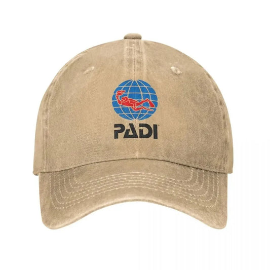 Scuba Driver Padi Washed Baseball Cap Popular Logo Vintage Trucker Hat Summer Unisex-Teens Kpop Design Snapback Cap