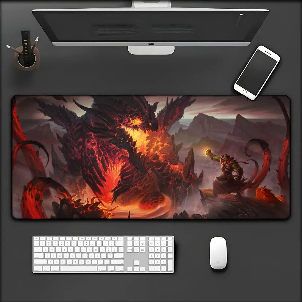 World of Warcraft Lich King-musemåtte til PC, HD-anime-gamingtilbehør, tastatur-musemåtte til laptop, XXL, gaming-skrivebordsmåtte