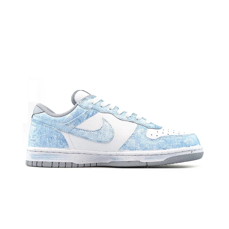 Räätälöidyt lenkkarit Nike Dunk ”Crushed Ice Blue Pudding” Uudet kiinalaiset ink wash -tyyliset matalavartiset miesten skeittikengät (Hevosen vuosi)