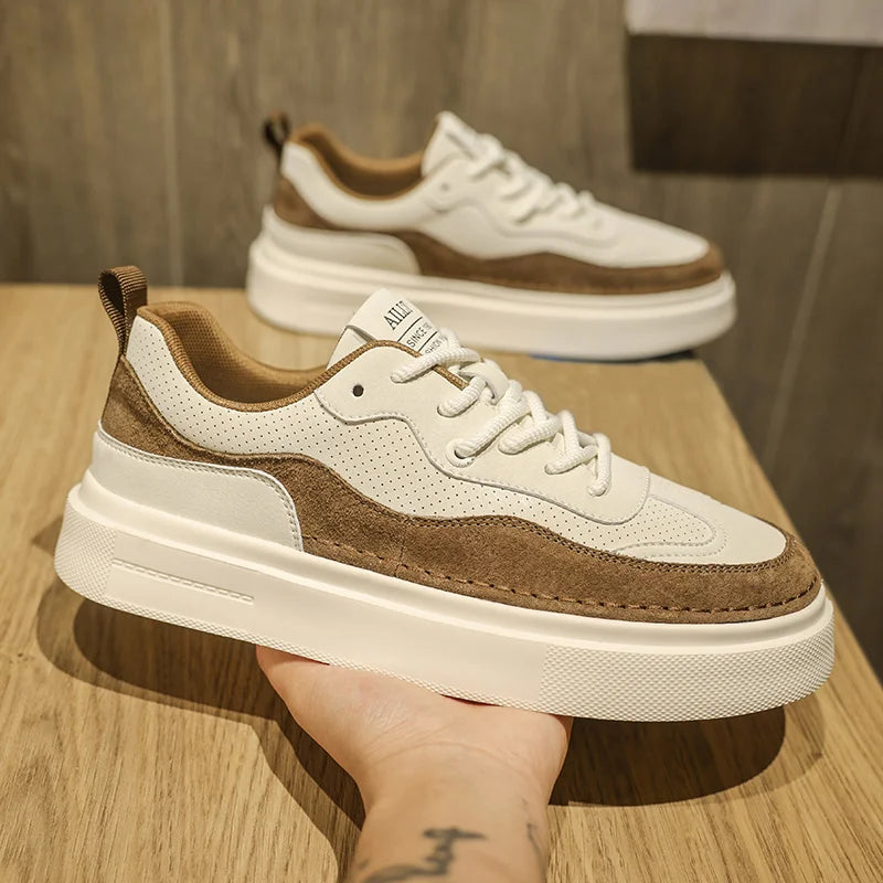 2025 Korean Edition Fashion Men's Casual Shoes Urban Design Slim Fit Low Top Sneakers Breathable Mesh for Streetwear 39-44
